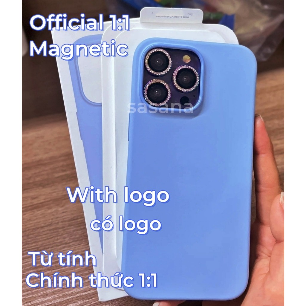 Màu xanh từ tính Silicone lỏng cho iphone 16 / 15 / 14 / 13 / 12 / Pro / Pro Max / plus / mini Vỏ điện thoại chất lượng cao Hoạt hình bật lên