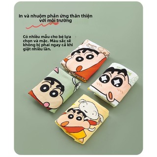 Combo 4 quần lót bé trai hoạt hình Shin cậu bé bút chì - quần boxer cotton siêu dễ thương