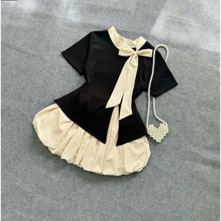 Áo Thun Bigsize Nữ Cổ Tròn Phối Nơ Nữ Tính Vạt Xẻ Ngắn Tôn Dáng Tiểu Thư Cho Chubby A251