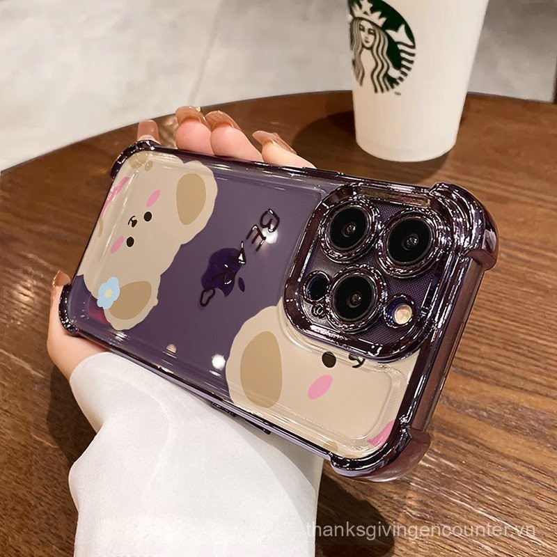 Ốp Lưng Gấu Hoa 3 In1 Cho Oneplus Ace 3 Pro 3V Ace 2 Pro Racing 11 12 12R Oneplus Ace3Pro Ốp Lưng Điện Thoại Mềm Chống Rơi Vỏ Bảo Vệ Dễ Thương UE9G 1EGZ