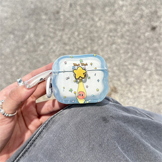 Xoay Ngôi Sao Xanh Người Cho AirPods 1 / 2 3 Pro Pro2 pro3 Airpod4 Bộ Tai Nghe Bluetooth Không Dây Vỏ Bảo Vệ AirPods Pro i3 i4 pro3 Vỏ Bảo Vệ Tai Nghe