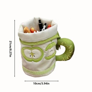Túi đựng bút MEGOCE, Bút chì cốc hình trụ đa chức năng, Túi văn phòng phẩm dung tích lớn có thể gập lại dễ thương dành cho học sinh