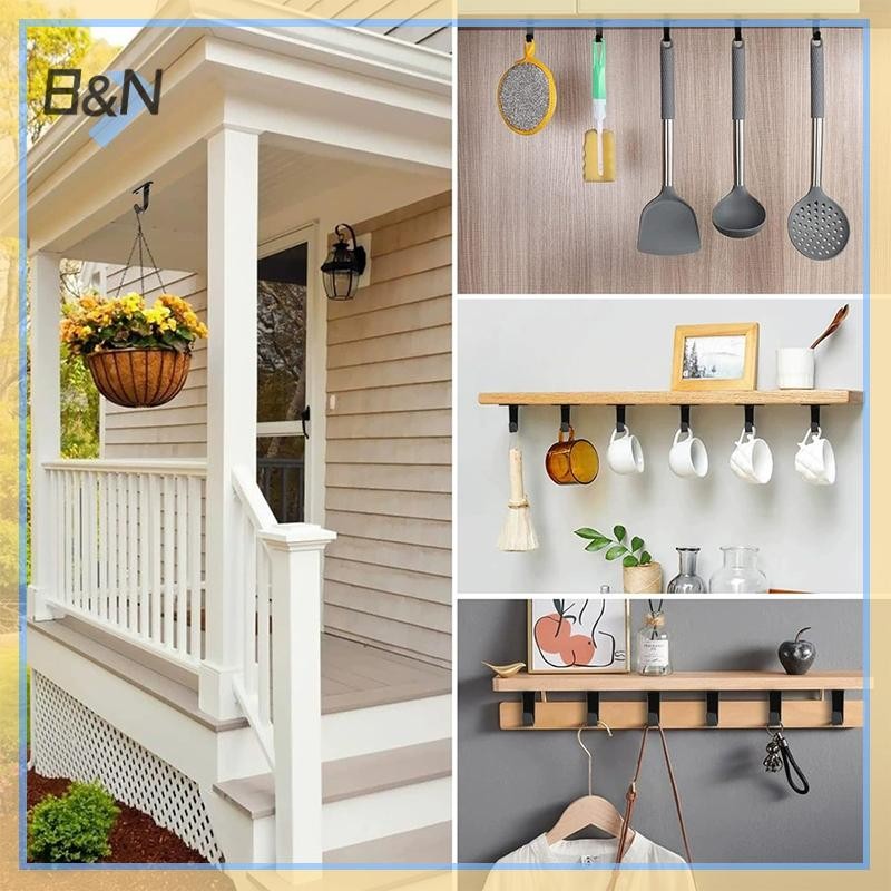 B & N 5 Móc trần gắn vít bằng thép không gỉ, Khăn dưới lớp, Móc treo hạng nặng cho nhà để xe tủ phòng tắm.