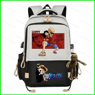 Ba Lô One Piece Luffy Cho Học Sinh Dung Tích Lớn Chống Thấm Nước Nhẹ In Hình Hoạt Hình Đa Năng Schoolbag
