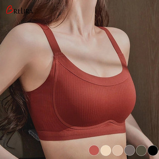 『 Brelira 』 Áo ngực giảm tối đa cốc không dây chống chảy xệ 3 lớp nâng vuông liền mạch Đồng thau mềm Hỗ trợ đồ lót cỡ lớn