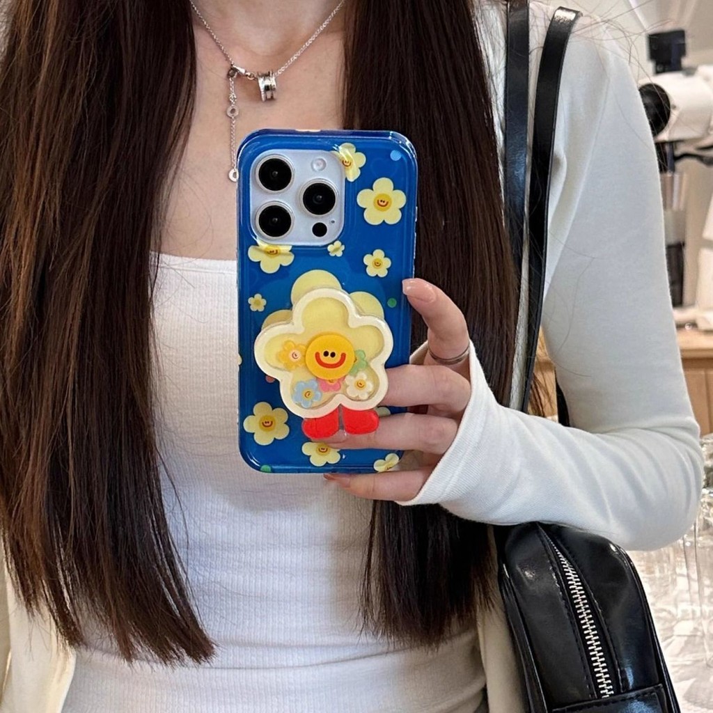 【✨Spot】[Vỏ điện thoại hoa + Giá đỡ] ốp lưng iphone 16pro / 15promax /Apple 14plus, chống sốc