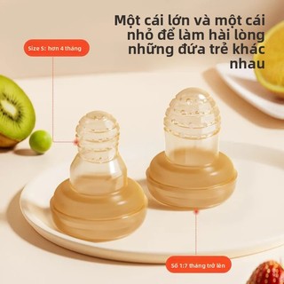Youkebei túi nhai ăn dặm cho bé Túi Núm Nhai Ăn Dặm Hoa Quả Silicon Chống Hóc Cho Bé Không Hạt Vi Nhựa Mềm Mại An Toàn