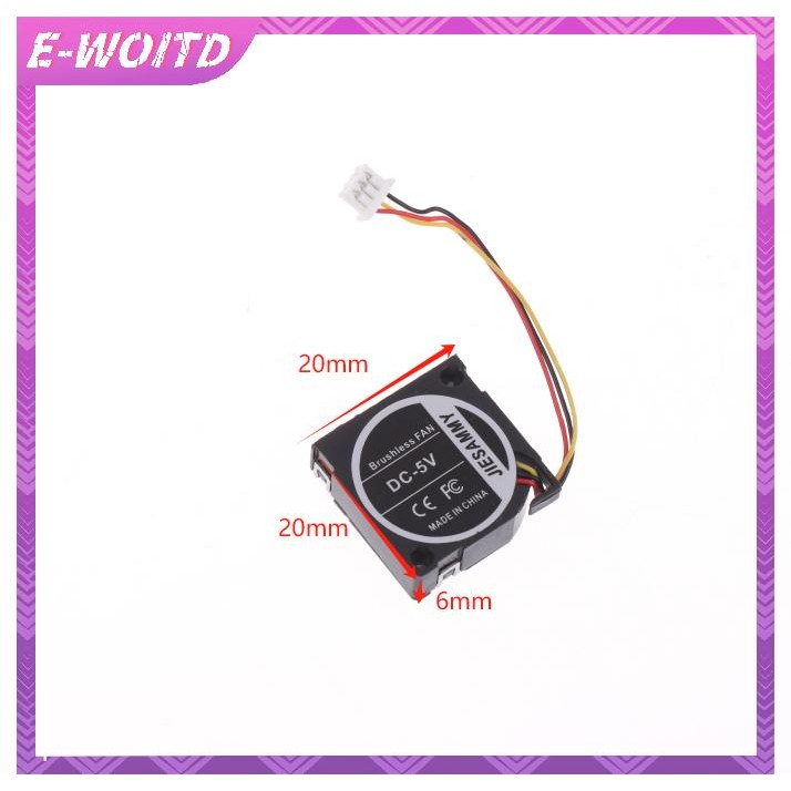 E-WOITD Mới 2006 Turbine 2006 Máy Thổi 5V 0.03A 20MM Quạt Kiểm Tra Tốc Độ Im Lặng Quạt Thổi 6200RPM Quạt 3wire E-WOITD