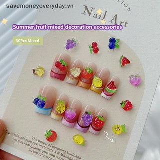 [savemoneyeveryday] 30 Cái Hỗn Hợp Hình Trái Cây Trang Trí Móng Tay Lập Thể Nho Dâu Tây Yêu Thích Phụ Kiện Móng Tay Tranh Móng Tay Salon Móng Tay DIY [vn]