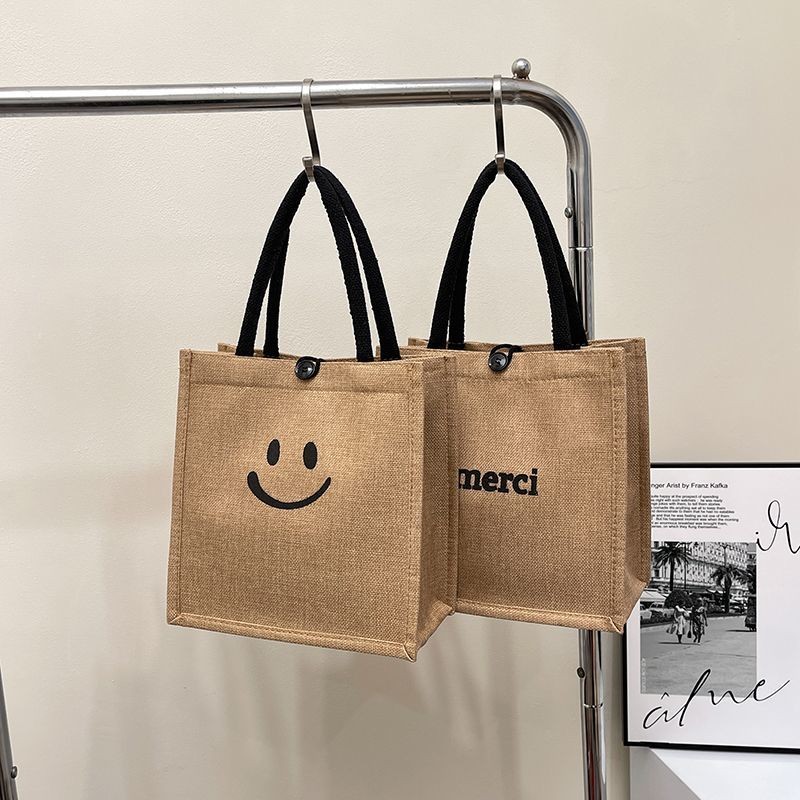 Túi Tote Vải Lanh Cotton Phiên Bản Hàn Quốc, Phong Cách Mục Vụ, Dùng Đi Mua Sắm/Du Lịch/Đi Làm