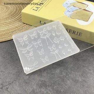 [savemoneyeveryday] Khuôn silicon 3d trong suốt cao Móng tay nghệ thuật Trang trí móng tay Thiết kế tự làm Khuôn làm móng nghệ thuật bằng silicon [vn]