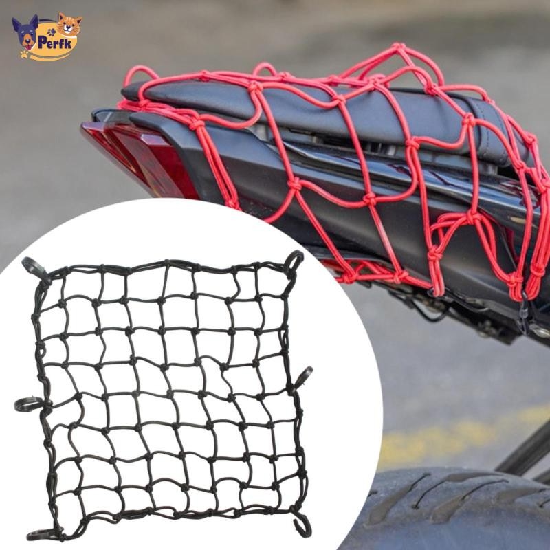 Lưới Hành Lý Xe Máy 6 Móc, Bảo Quản Mũ Bảo Hiểm, 16 X 16 Inch, Dành Cho Xe Đạp, ATV, Đi Xe Đạp