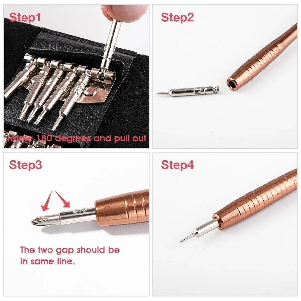 [COD] Set Tua Vít Mini 25 Trong 1 Có Vỏ Da Cầm Tay Đa Năng Sửa Chữa Điện Thoại, Máy Ảnh