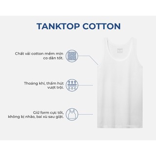 COMBO 3 Áo thun ba lỗ nam trắng Mentoris, chất liệu 95% cotton, tôn dáng, thể thao, thấm hút mồ hôi CB3MC02