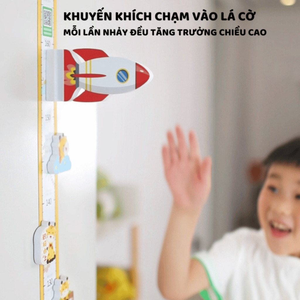 Thước Đo Chiều Cao Cho Bé Dán Tường, Thước Dây Dán Tường Đầu Đo 3D Hút Nam Châm Nhiều Mẫu