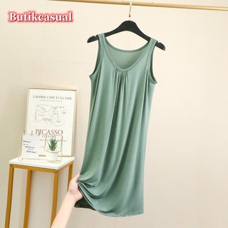 Phụ Nữ Modal Cotton Váy Rời Phòng Chờ Mặc Không Tay Váy Mùa Hè Thường Ngày Đồ Ngủ Váy Nữ