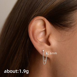 Bông tai zircon bạc S925 thiết kế thời trang đơn giản, phù hợp làm quà tặng