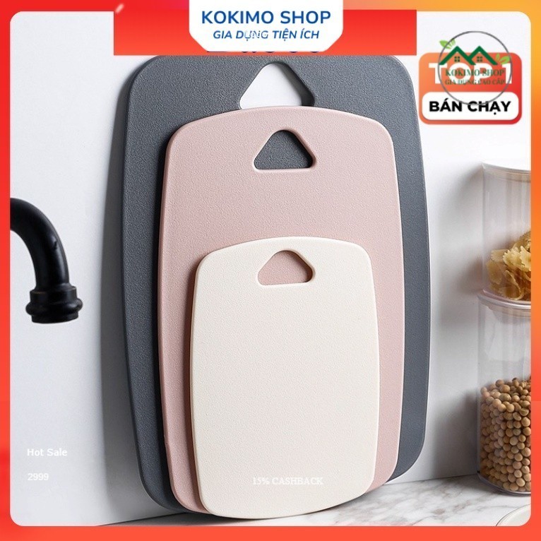 [Kháng khuẩn] Set 3 thớt nhựa Babee chống trơn nấm mốc 800g nhiều size tiện lợi