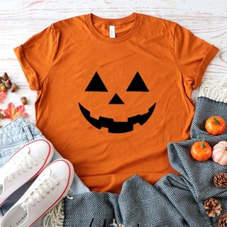 Áo thun trẻ em Halloween in hình bí ngô cười Trang phục ngắn tay ma quái cho bé trai bé gái
