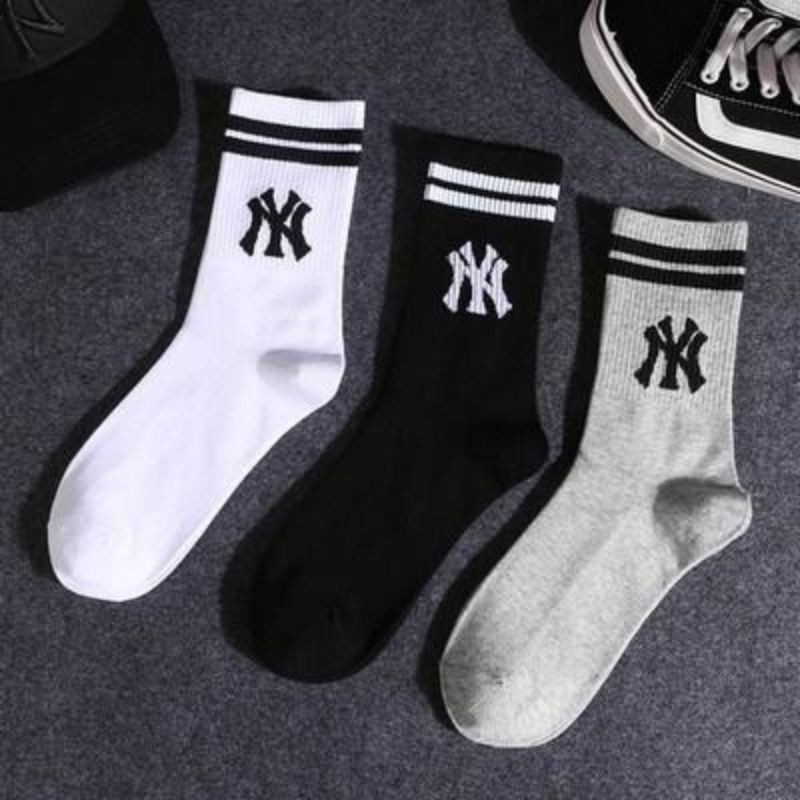 Tất thể thao cotton nguyên chất style NY, phù hợp cho yoga, thấm mồ hôi và thoáng khí, có thể cá nhân hóa và nhuộm màu
