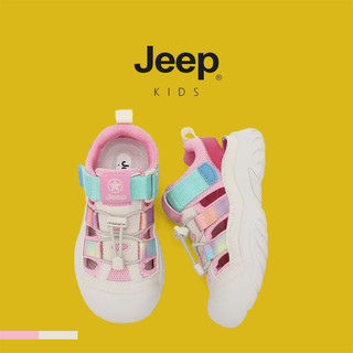 JEEP Giày sandal ngón chân cho bé trai mùa hè 2025, đế mềm thoáng khí, đi biển, phong cách thể thao nhẹ, size lớn