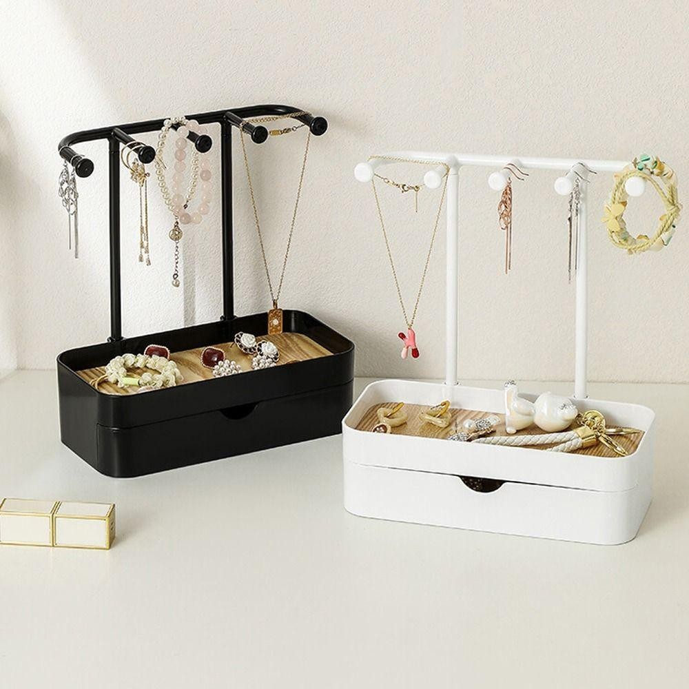 Hộp lưu trữ máy tính để bàn CHEESELY, Di động với đế gỗ Giá trưng bày trang sức, Đạo cụ chụp ảnh tiện lợi thời trang Giá treo chìa khóa