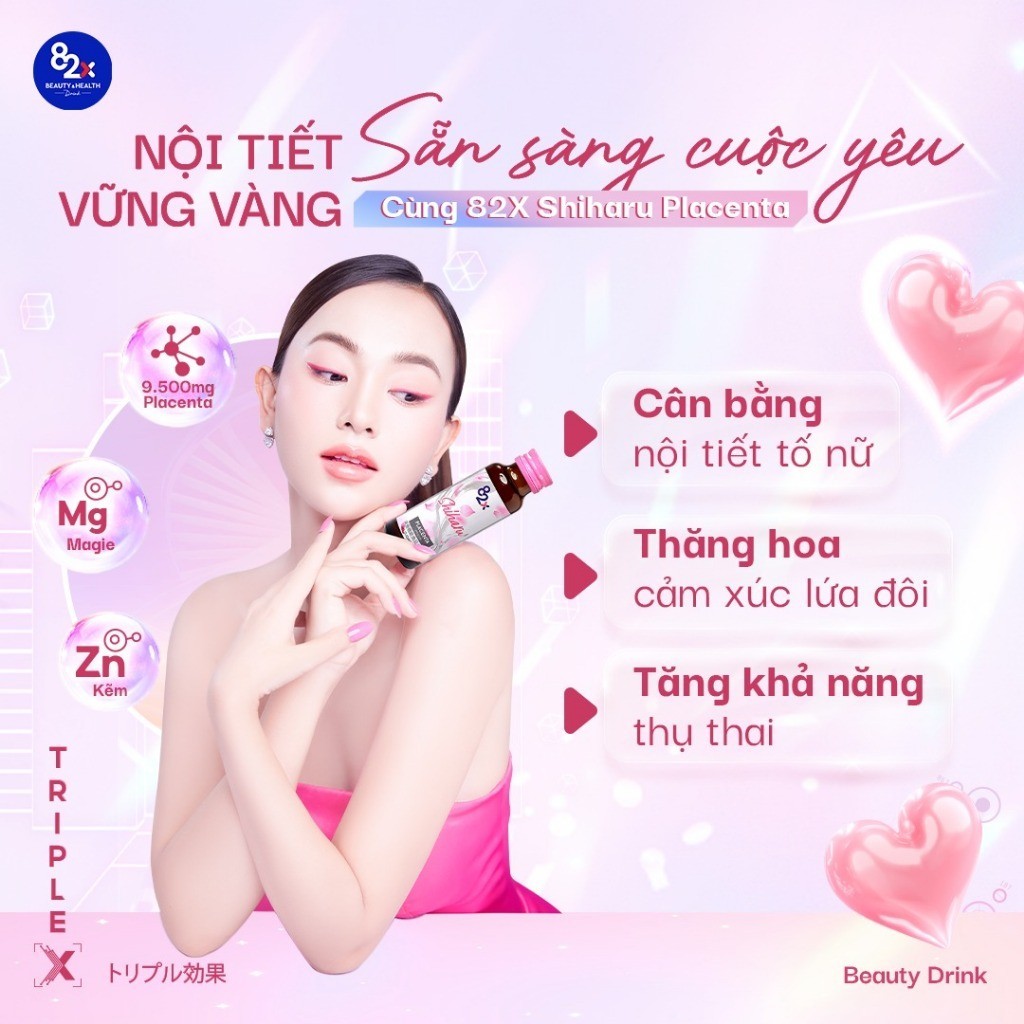 Ảnh Hộp 10 Chai Nước Uống Đẹp Da 82X SHIHARU PLACENTA Từ Nhật Bản-Cân Bằng Nội Tiết Tố, Trẻ Hoá Da, Giảm Căng Thẳng, Mệt Mỏi 2