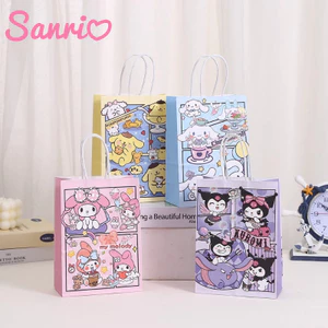 5 Chiếc Hoạt Hình Dễ Thương Giấy kraft Quà Tặng Túi tote Kuromi Sinh Nhật Quà Tặng Túi Giấy Túi Mua Sắm
