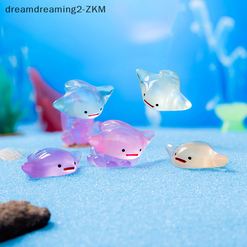 [dreamdreaming] Phim hoạt hình Dạ quang Manta Ray Trang trí Mặt dây chuyền động vật phát sáng Phong cảnh vườn vi mô Đồ chơi DIY Trang trí thủ công cá [zkm]