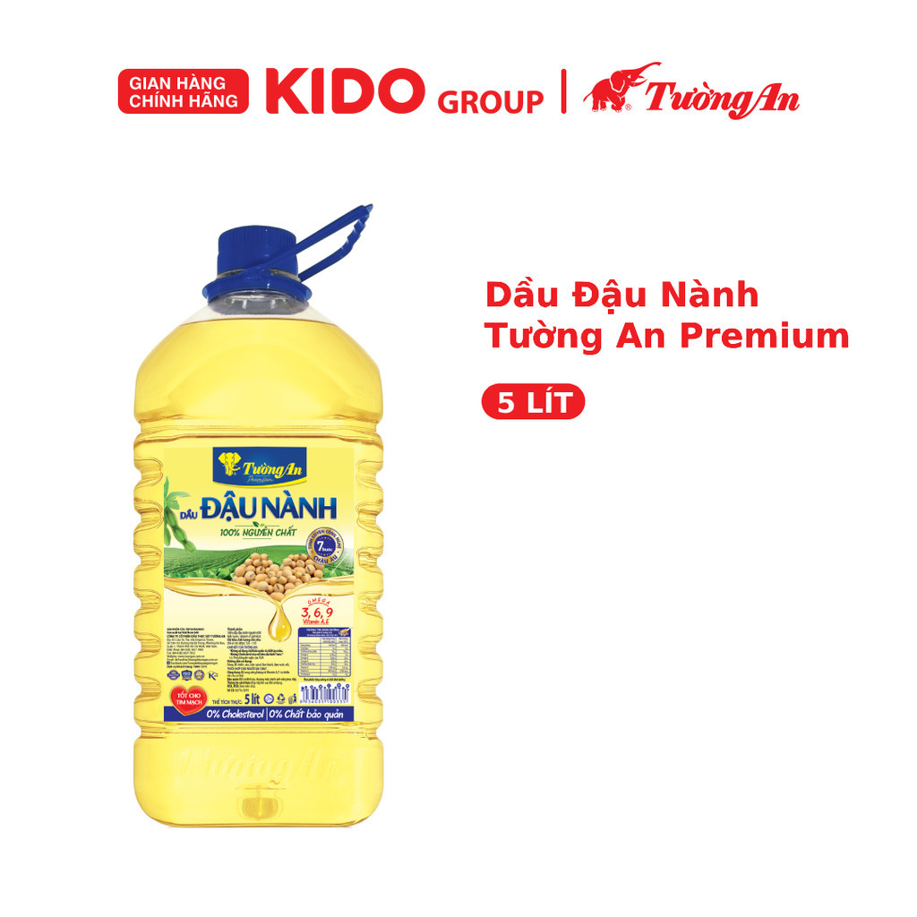 [MUA 5L TẶNG 400ML] Dầu Đậu Nành Tường An Premium 5L