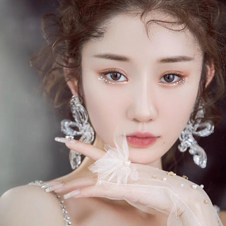 1 đôi bông tai nơ cao cấp với bông tai hình phóng đại acrylic trong suốt cổ điển