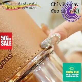 [XẢ]Ly thủy tinh 450ml bao da có nắp và ống hút thủy tinh xịn xò⌛Hoa Mười Giờ Bonsai & Phụ Kiện