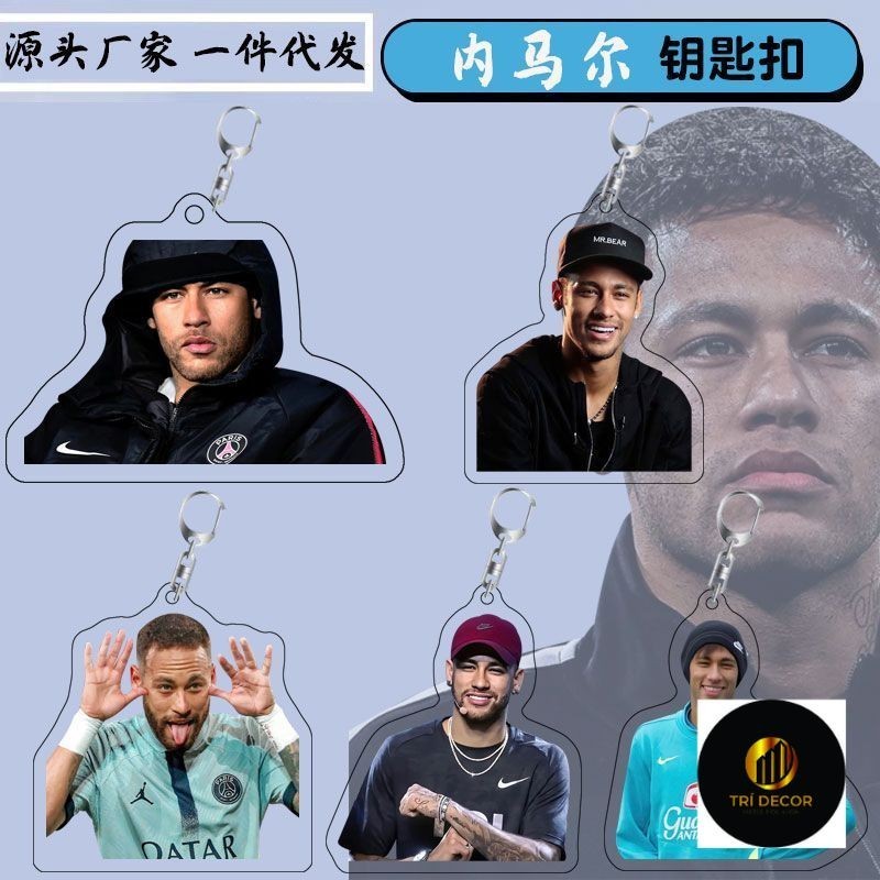 Neymar xung quanh ngôi sao bóng đá Brazil vận động viên ngôi sao bóng đá acrylic mặt dây chuyền móc khóa nổi tiếng inter