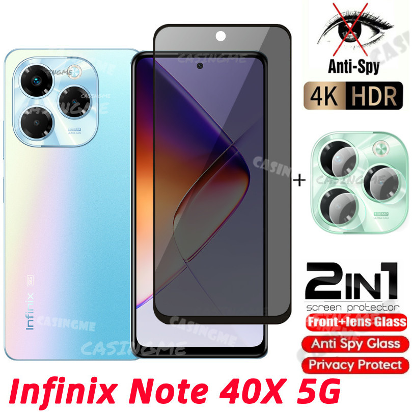 Infinix Note 40X 5G 2024 Kính Cường Lực Riêng Tư Chống Gián Điệp Full Cover Bảo Vệ Màn Hình Chống Peek Phim Riêng Tư Cho Infinix Note 40X Note40X Note40 40 X 4G 5G Phim Riêng Tư Chống Peek