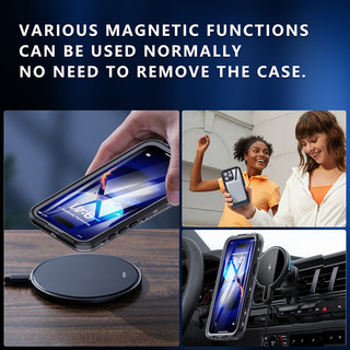 [Redpepper] IP68 Waterproof Magnetic Case For iPhone 16 15 14 13 Pro Max Plus Cover Diving Underwater Swim Outdoor Sports