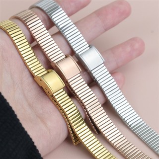 Dây đeo đồng hồ bằng thép không gỉ cỡ nhỏ 10mm 12mm 14mm 16mm Dây đeo đồng hồ dành cho nữ Kích thước nữ Dây đeo đồng hồ thạch anh Dây đeo đồng hồ bạc Hoa hồng vàng đen Hoa văn tre