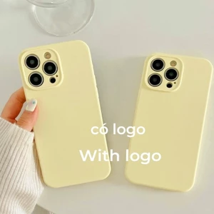 Vỏ silicon màu vàng kem cho iPhone 17 / 16 / 15 / 14 / 13 / 12 / 11 / Pro max / Plus Bảo vệ vỏ chống rơi
