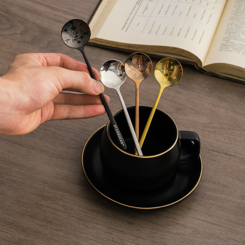 [Cosyh 0821] Thìa Inox Phong Cách Châu Âu Cà Phê Starbucks Thìa Tráng Miệng