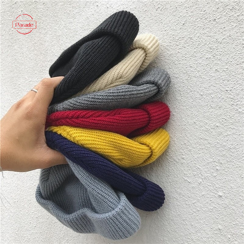 Diễu Hành Mùa Đông Ấm Áp Unisex Len Beanies Mũ Người Cá Mũ Dành Cho Nam Ngắn Đan Đồng Hồ Còng Trawler Mũ Hip Hop Bonnet VN
