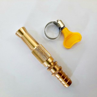 Đầu vòi xịt tăng áp lực nước mini Vòi xịt nước tăng áp đa năng bằng đồng tưới cây rửa xe cực mạnh kèm đai siết ống SUNND
