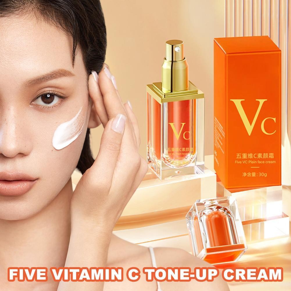 Learnever Five Vitamin C Tone-up Cream Deep Hydration Brightening Skin Makeup Z8h3