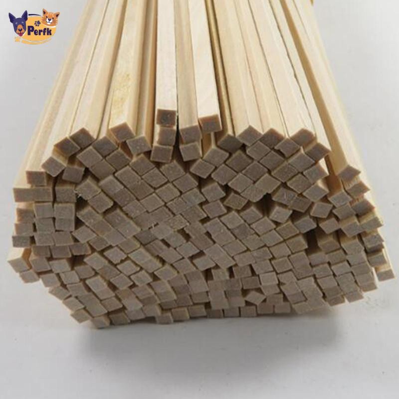 Bộ 50 Que Gỗ Vuông Chưa Hoàn Thành Dải Dowel Dài Dải Gỗ Cứng Cho