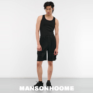 Quần yếm rộng rãi xếp li Miyake Quần short năm điểm nam mùa hè JF172