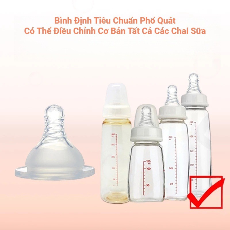 Cổ Rộng Silicone Mềm Núm Vú Núm Vú Silicon Mờ Thích Hợp Cho Chai Sữa Miệng Rộng