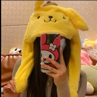 Mũ 2023 Bảo Vệ Tai Ấm Áp Túi Khí Sang Trọng Stitch Nữ Sinh Viên Dễ Thương Cặp Đôi Mùa Đông Dày Sang Trọng