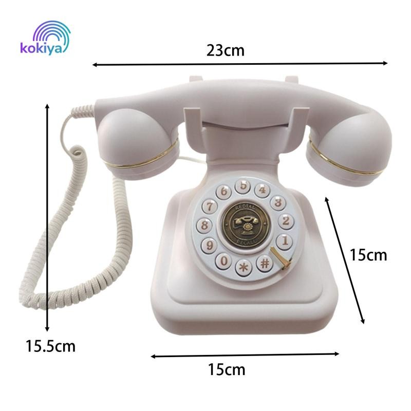 Điện thoại có dây mặt số cổ điển trang trí văn phòng, quà tặng Giáng sinh