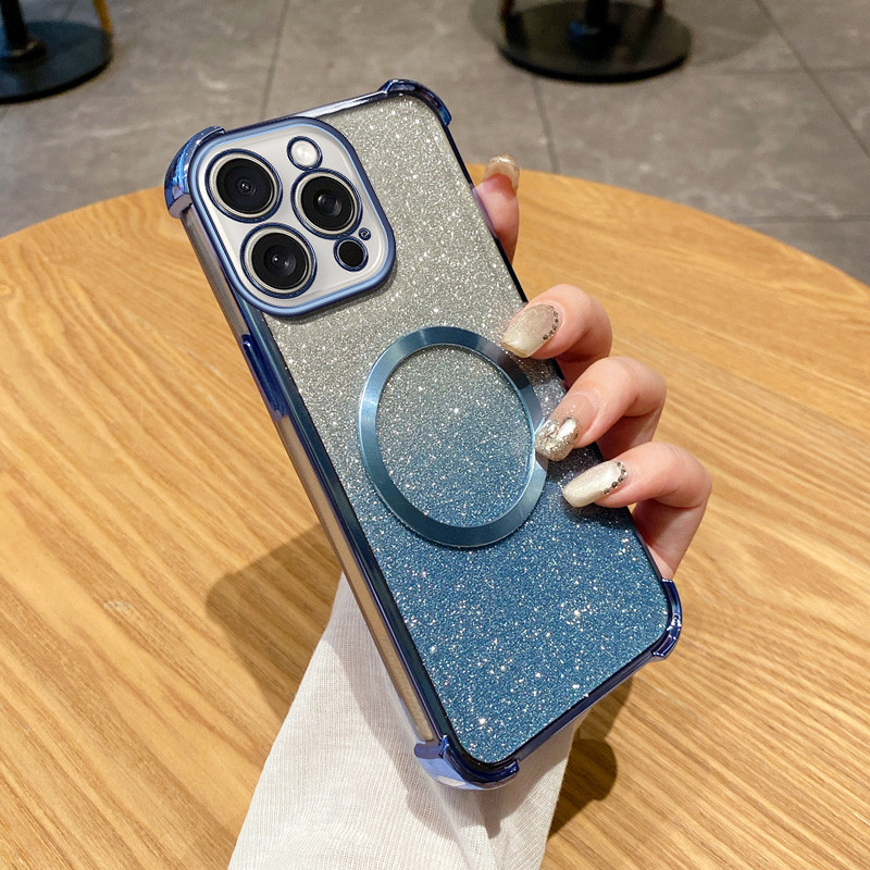 Ốp Điện Thoại YBD Cho IPhone 16 Pro Max 16 15 14 Plus 15 14 13 12 11 Pro Max Mới Bốn Góc Chống Rơi Backboard Từ Tính Thu Hút