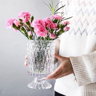 Bình hoa thủy tinh dạng ly lớn, lọ hoa thủy tinh cao cấp sang trọng SUNND
