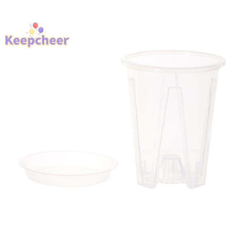 [Keepcheer] Chậu hoa trong suốt kiểm soát rễ có khay đựng vảy lan Phalaenopsis [Mới]
