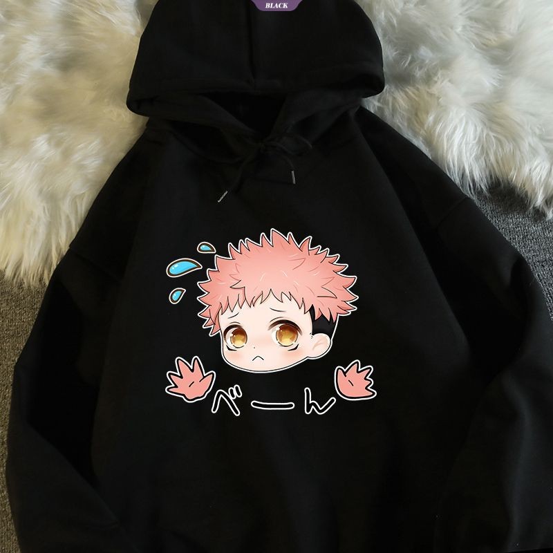Jujutsu Kaisen Đồng thương hiệu Áo len có mũ trùm đầu mùa xuân thu Satoru Gojo Anime Phim hoạt hình Nhật Bản Áo khoác thứ cấp nam nữ [BL]